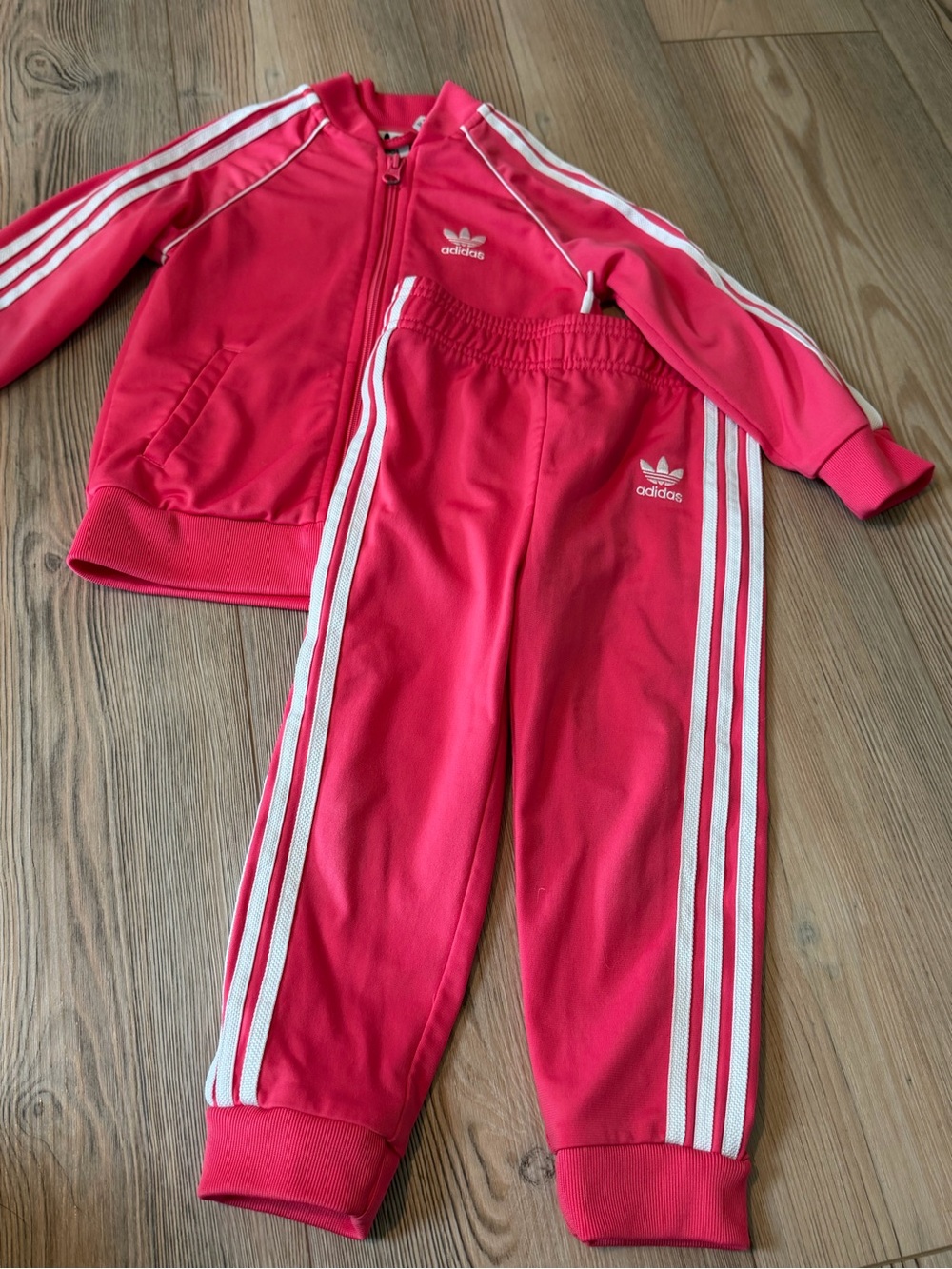 adidas Kids Hot Pink Track Sweatpants with White 3-Stripes